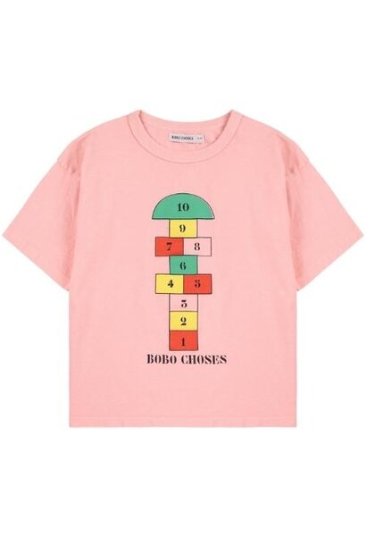 Bobo Choses hopscotch t-shirt pink | tee