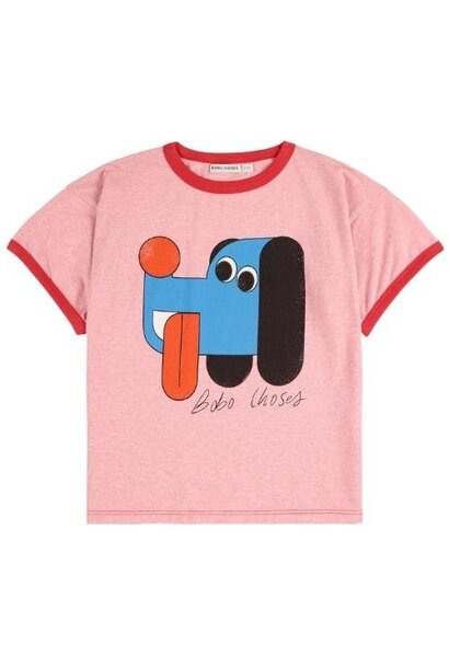 Bobo Choses doggy mate t-shirt pink | tee
