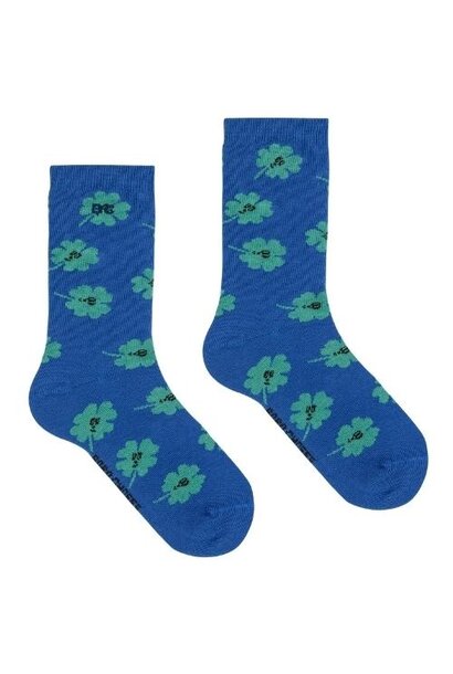 Bobo Choses lucky clover all over long socks blue | sokken