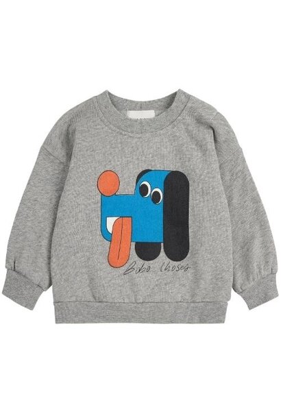 Bobo Choses baby doggy mate sweatshirt light heather grey | trui