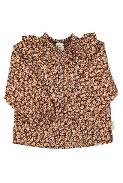 Piupiuchick blouse light pink & brown flowers | top