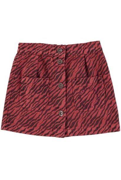 Piupiuchick short skirt bordeaux w/ zebra print | rok