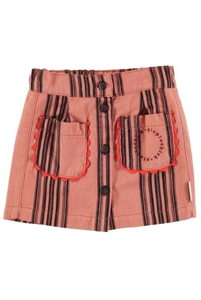 Piupiuchick short skirt pink w/ black stripes | rok
