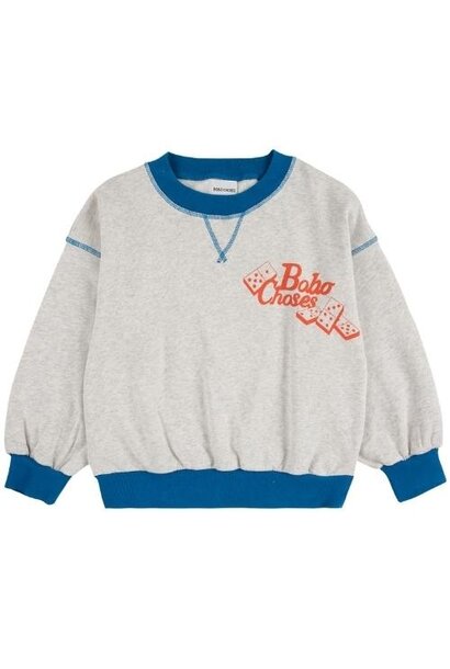 Bobo Choses dominos sweatshirt light heather grey | trui