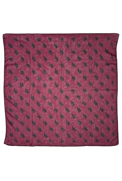 Piupiuchick chiffon bandana aubergine w/ bolts allover | accessoire