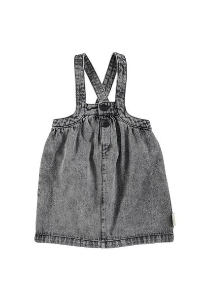 Piupiuchick short dress w/ straps faded black denim | jurk