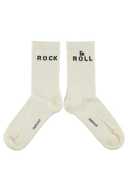 Piupiuchick socks ecru w/ "rock & roll" | sokken