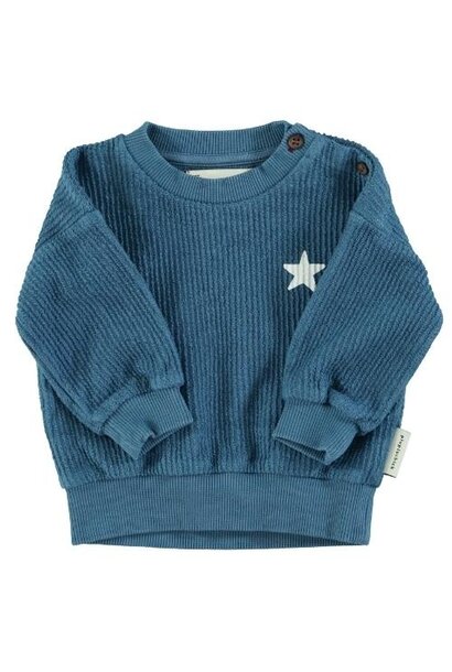 Piupiuchick baby logo sweatshirt blue | trui