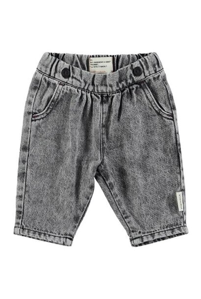 Piupiuchick baby trousers washed black denim | broek