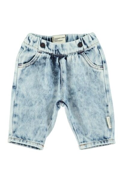 Piupiuchick baby trousers washed blue denim | broek