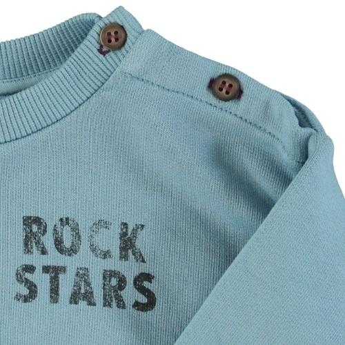 Piupiuchick baby sweatshirt blue w/ "rock stars" print | trui-3