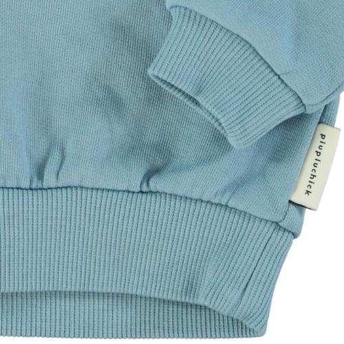 Piupiuchick baby sweatshirt blue w/ "rock stars" print | trui-5