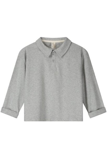 Gray Label l/s polo shirt grey melange | tee