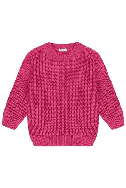 Yuki chunky knitted sweater fuchsia | trui