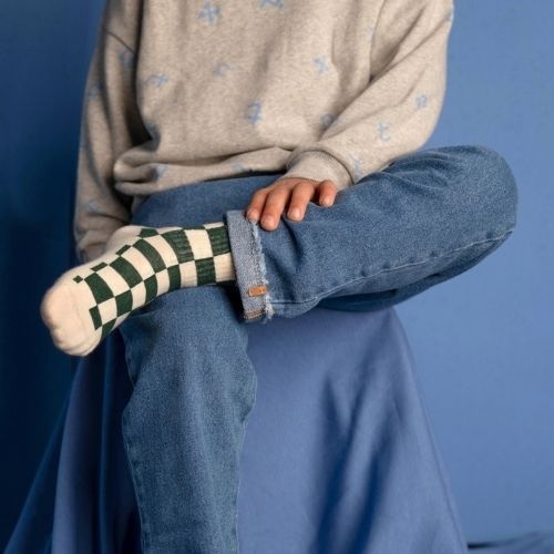Nixnut checkered socks snow | sokken-2