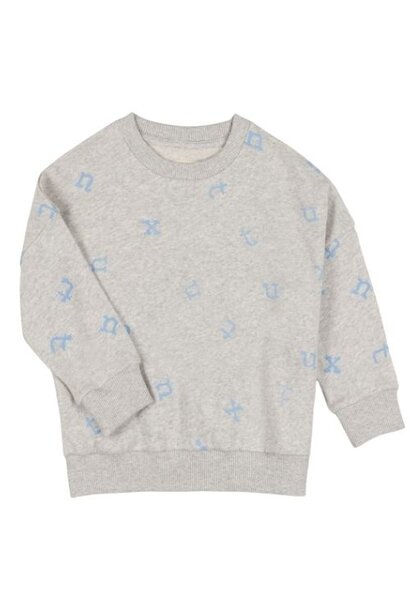 Nixnut stamp sweater grey | trui