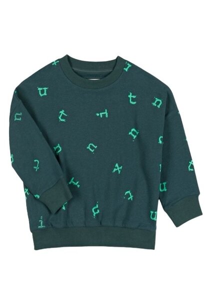 Nixnut stamp sweater moss | trui