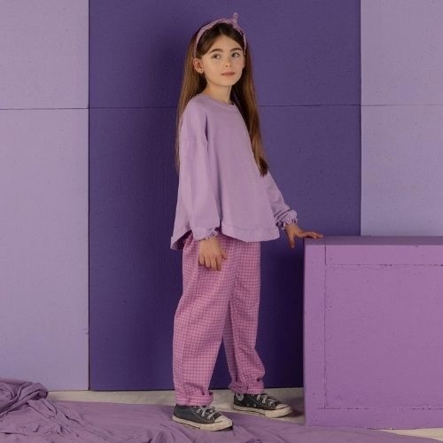 Nixnut ril pants lila checkered | broek-2