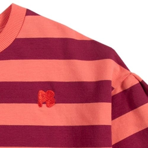 Petit Blush sweater stripes peach bordeaux | trui-7