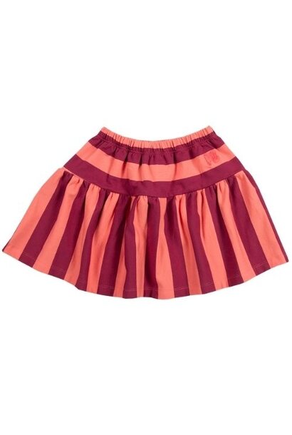 Petit Blush ruffle skirt stripe peach bordeaux | rok