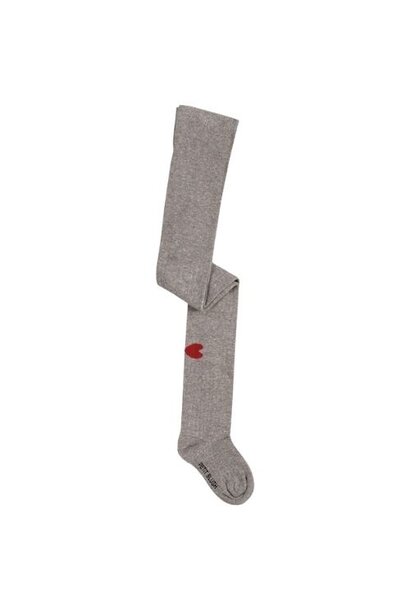 Petit Blush tights double hearts grey melange | maillot