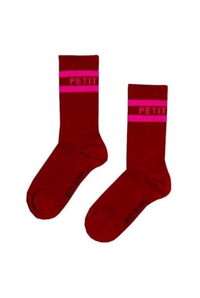 Petit Blush sport socks red pink | sokken