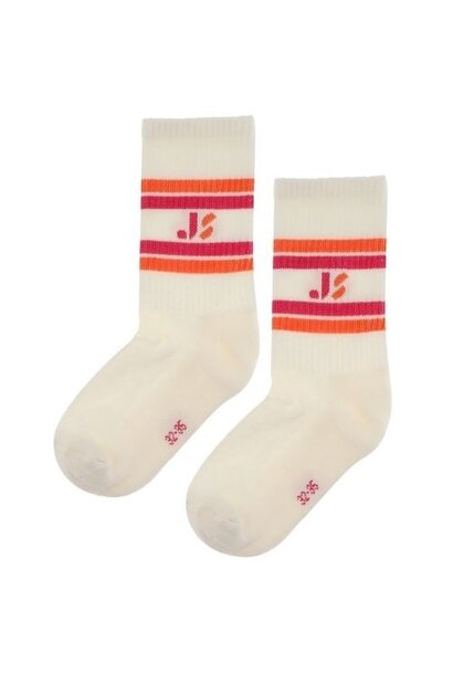 Jenest js sport socks off white pink orange | sokken