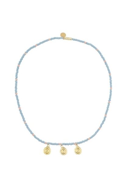 Jenest necklace ice blue peach | ketting
