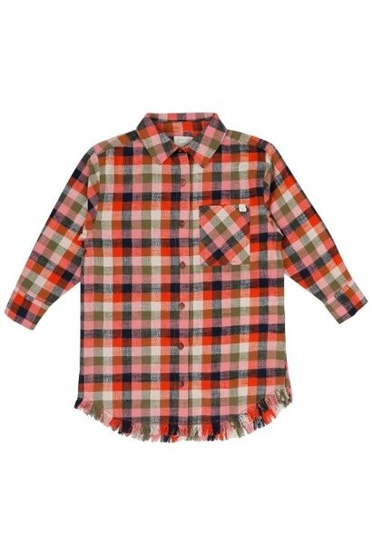 Jenest scottie dress orange multi check | jurk