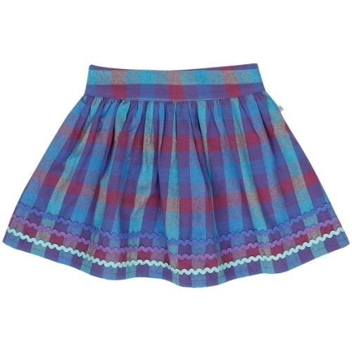 Jenest sara skirt purple multi check | rok-1