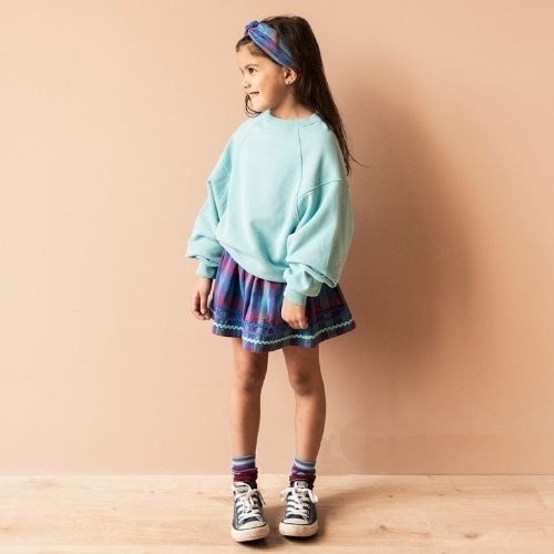 Jenest sara skirt purple multi check | rok-2