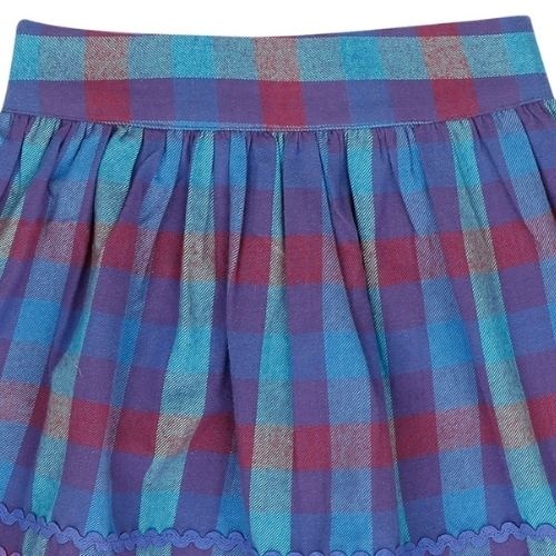 Jenest sara skirt purple multi check | rok-3