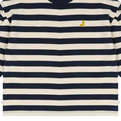 Jenest millie ls t-shirt navy blue off white stripe | tee-6