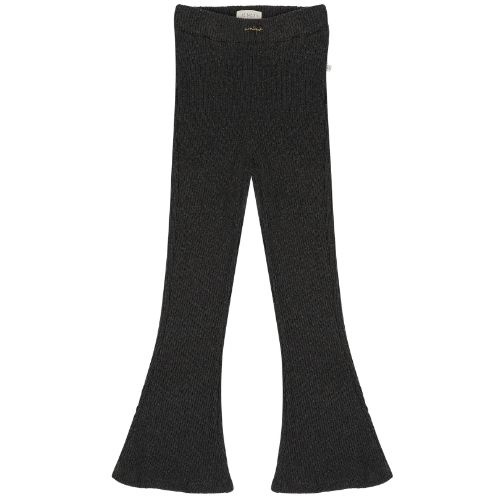 Jenest teddy flared legging dark grey melange | broek-1