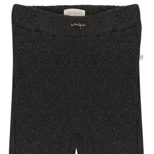 Jenest teddy flared legging dark grey melange | broek-5