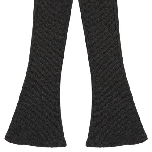 Jenest teddy flared legging dark grey melange | broek-6
