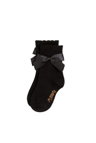 Mini Rodini satin bow socks black | sokken