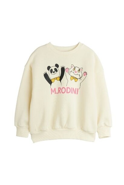 Mini Rodini panda & cat sp sweatshirt offwhite | trui