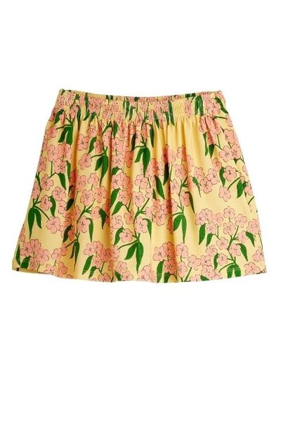 Mini Rodini alpine flowers aop skirt yellow | rok