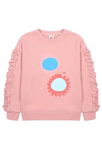 Jelly Mallow flower ruffled sweatshirts pink | trui