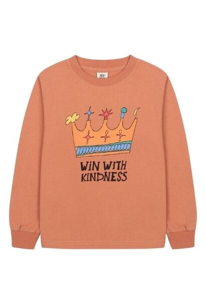 Jelly Mallow crown longsleeve t-shirt peach brown | tee