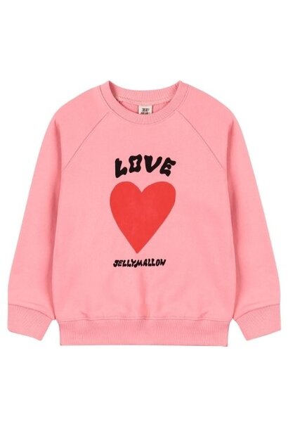 Jelly Mallow love sweatshirt pink | trui