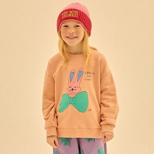 Jelly Mallow rabbit sweatshirt coral sand | trui-2
