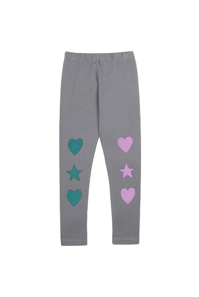 Jelly Mallow heart leggings grey | broek