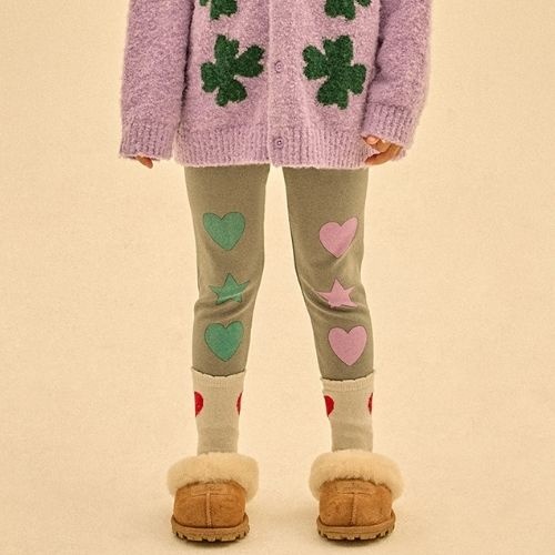 Jelly Mallow heart leggings grey | broek-2