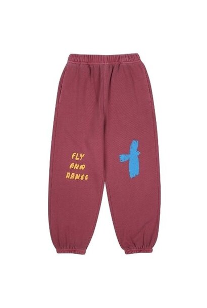 Jelly Mallow flying bird pigment aladdin pants burgundy | broek