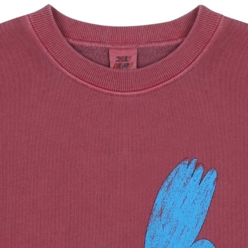 Jelly Mallow flying bird pigment sweatshirt burgundy | trui-3