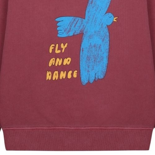 Jelly Mallow flying bird pigment sweatshirt burgundy | trui-5