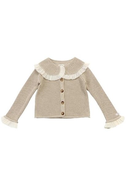 Donsje zoila baby cardigan oyster grey | vest