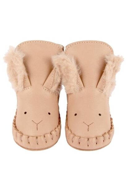 Donsje kapi exclusive booties fluffy bunny light rust leather | baby schoenen